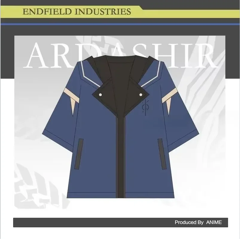 Arknights: Endfield Ardashir Anime Game Cosplay Summer Short Sleeves Coat T-shirt Cargo Pants Casual Student Costume Gift