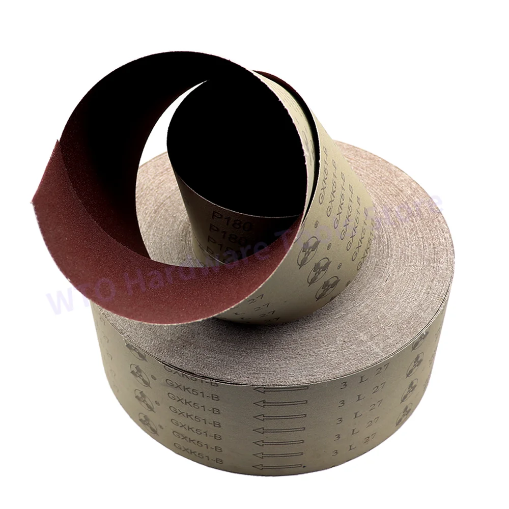 2m 4 Inch Sandpaper Roll Hook and Loop Aluminium Oxide Emery Cloth Roll 60-600 Grits for Wood Furniture Metal Sanding