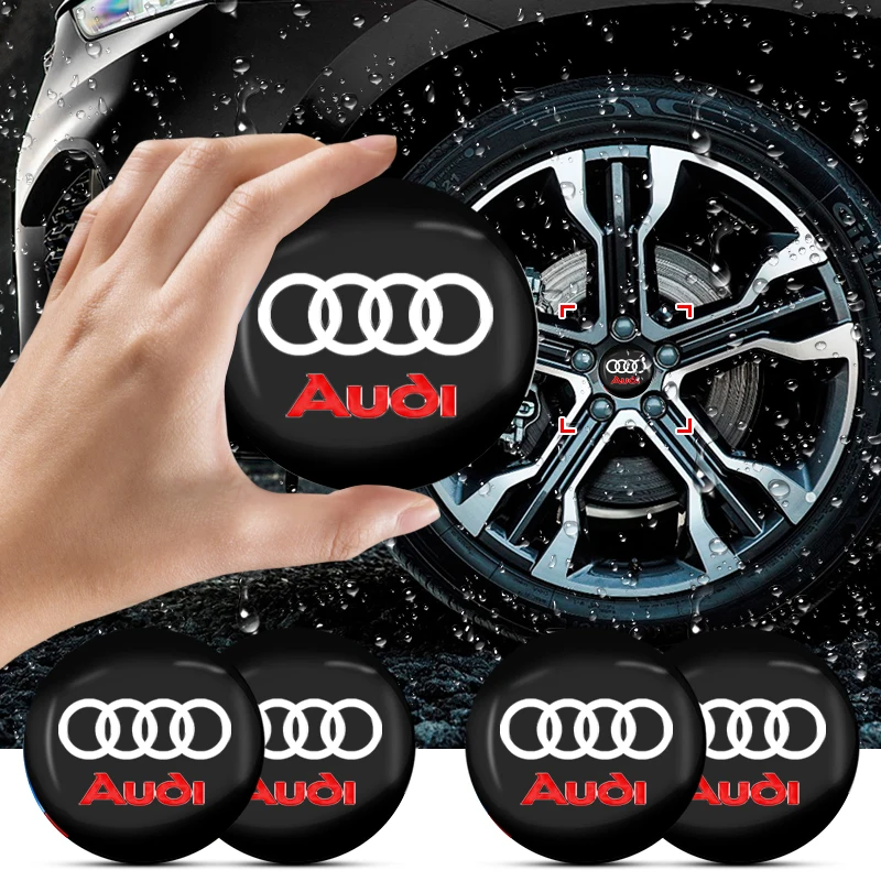Emblema Adesivo para Centro de Roda de Carro de 56mm para AUDI Q7 A8L Q8 S4 S5 S6 S7 R8 RS6 Q2L TT A3 A5 A4L A4
