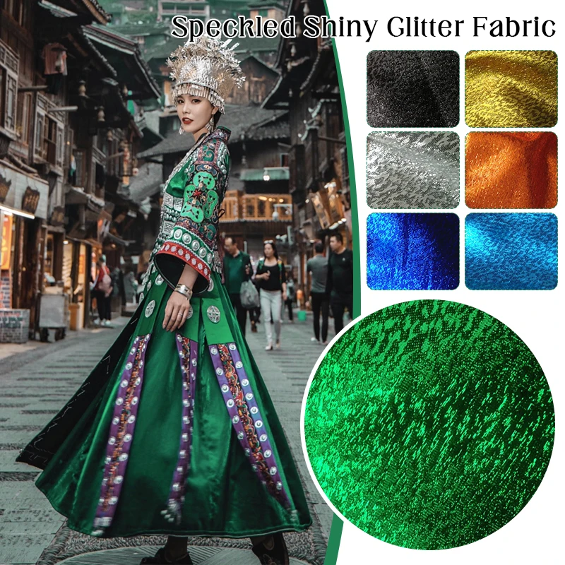 

Speckled Double-sided Shiny Glitter Fabric For DIY Sewing National Performance Costume Stage Upholstery Party Decor Crafts