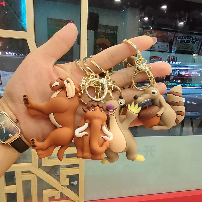 Ice age Keychains Manny Diego Sid Disney Keyrings Mammoth RAZ Anime Figure Keychain Sabre Birthday Gifts Christmas Jewelry