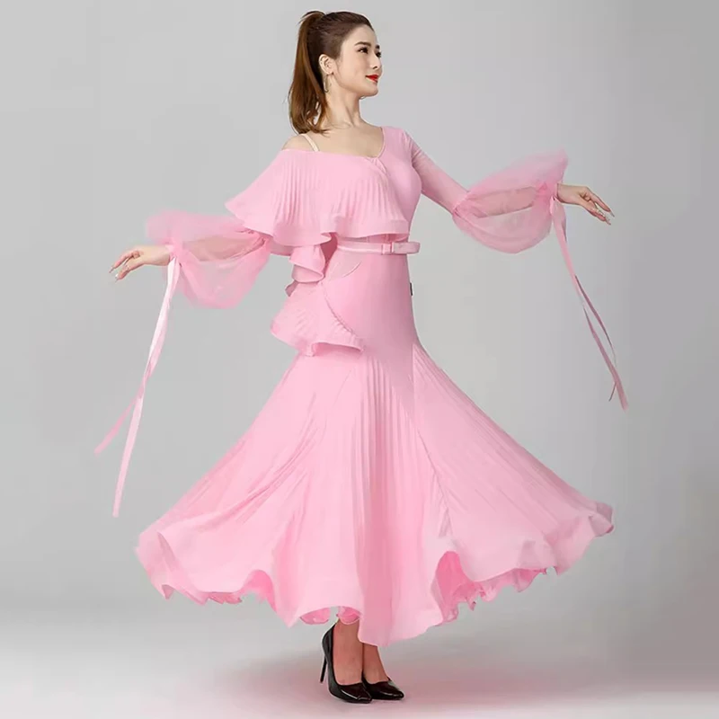 

High-end Women's Modern Dance Dress National Standard Party Waltz Competition Clothes Big Swing Ballroom Performance Costumes