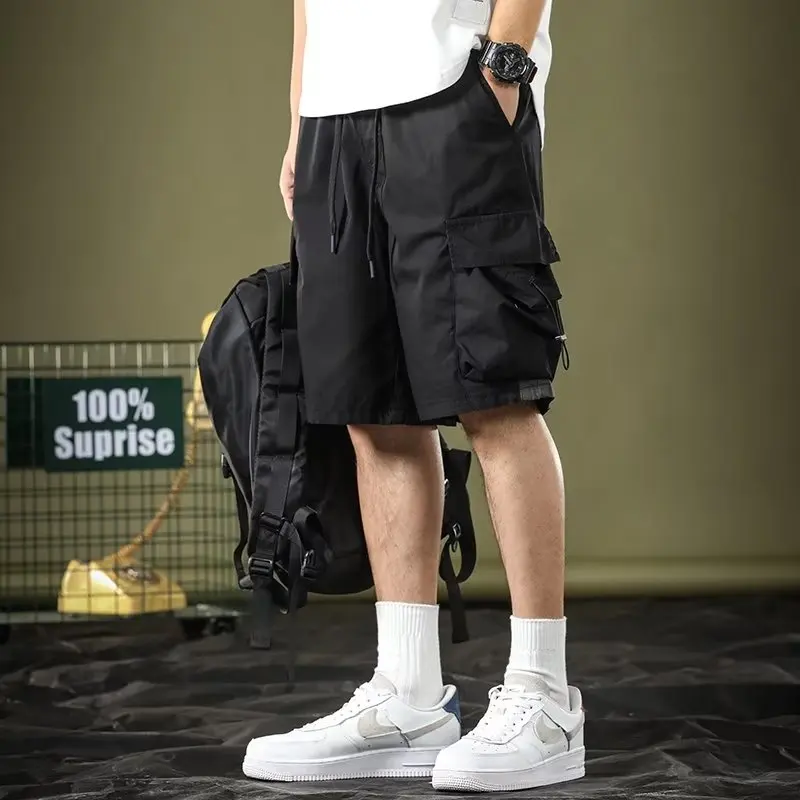 

Летние модные мужские рабочие брюки в американском стиле, свободные спортивные молодежные повседневные брюки прямого кроя базового цвета