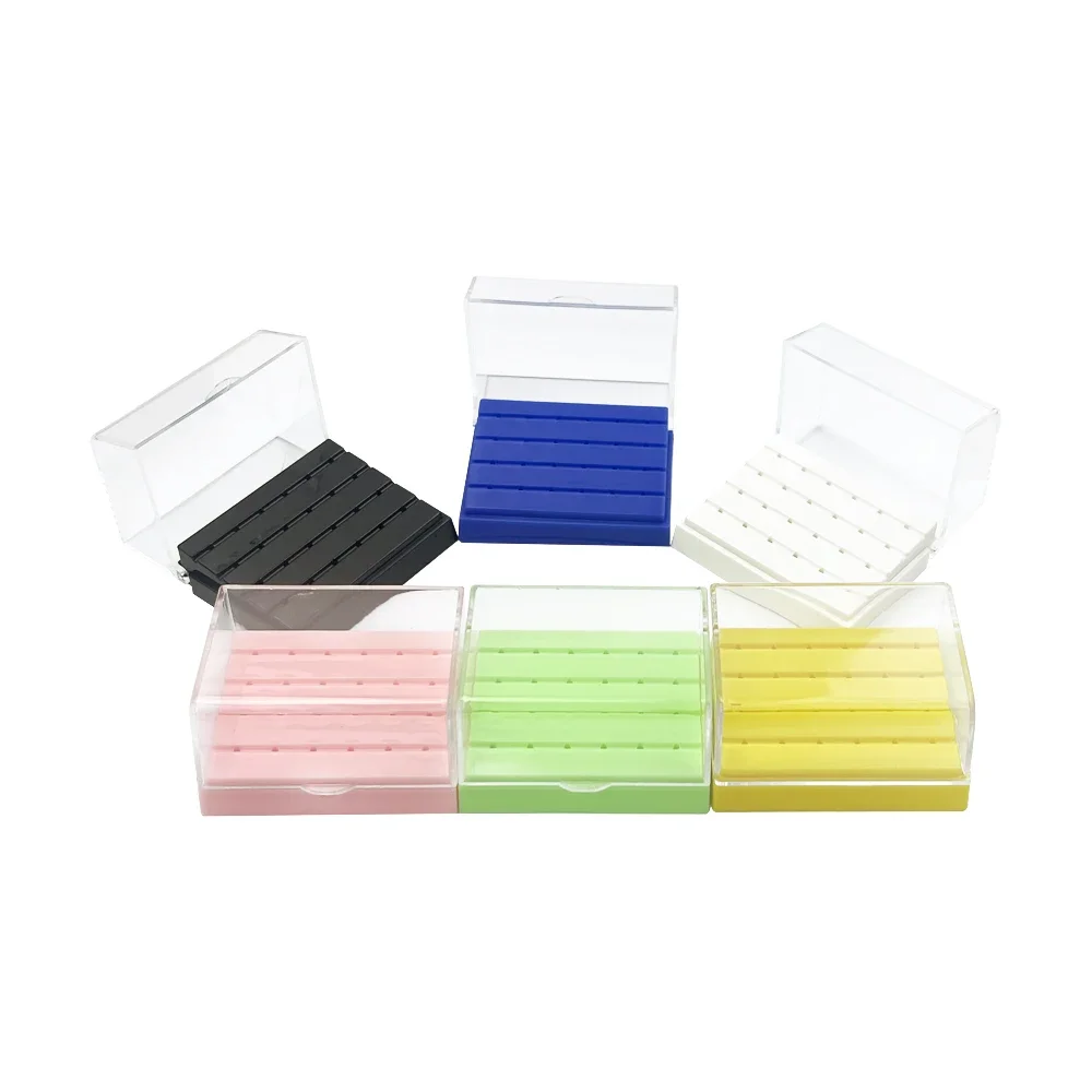 24/48 Holes Cutters Stand Container Nail Drill Bit Holder Care Case Manicure Organizer Empty Storage Box Nails Accessories