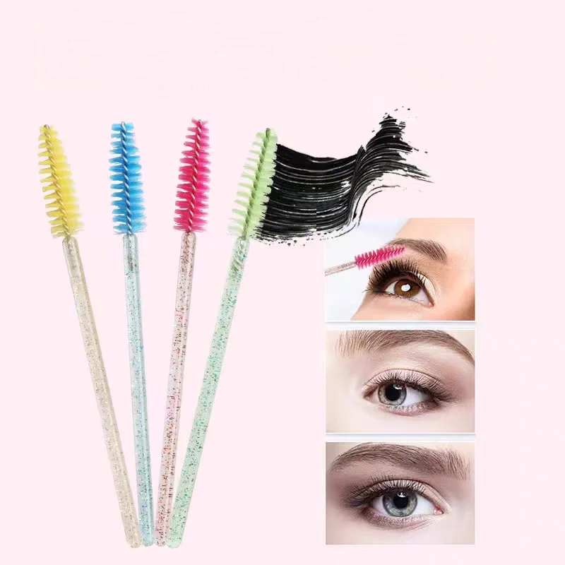 Makeup Brushes Disposable Soft Head Crystal Eyebrow Brush Mascara Wand Applicator Eye Lashes Brush Mascara Wand Makeup Tool