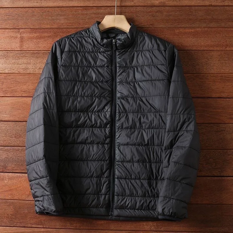 Self-Heating Thermal Inner Lightweight Windproof Warm Stitching Stand Collar Cotton Jacket Men's Autumn Winter Clothing