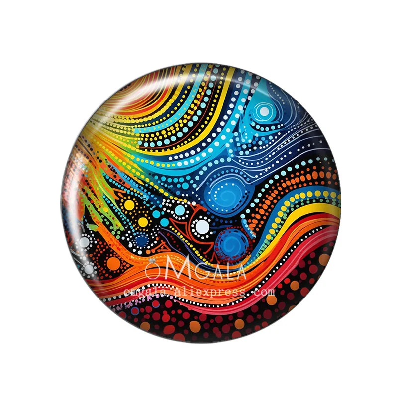 Colorful Small Round Dots Art Paintings 12mm/18mm/20mm/25mm Round photo glass cabochon demo flat back Making findings