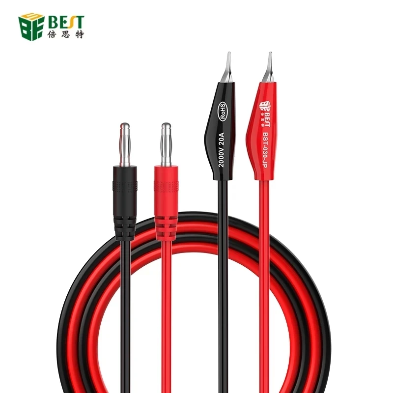 BST-030-JP CATIII 2000V 20A Heat and Cold Resistant Test Leads Kit Sets Testing Cable with Dolphin Clip For Multimeters