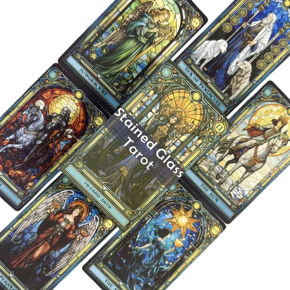Complete Stained Glass Tarot Deck Cards For Family Party High Quality Fortune Telling Divination Tarot Cards Game