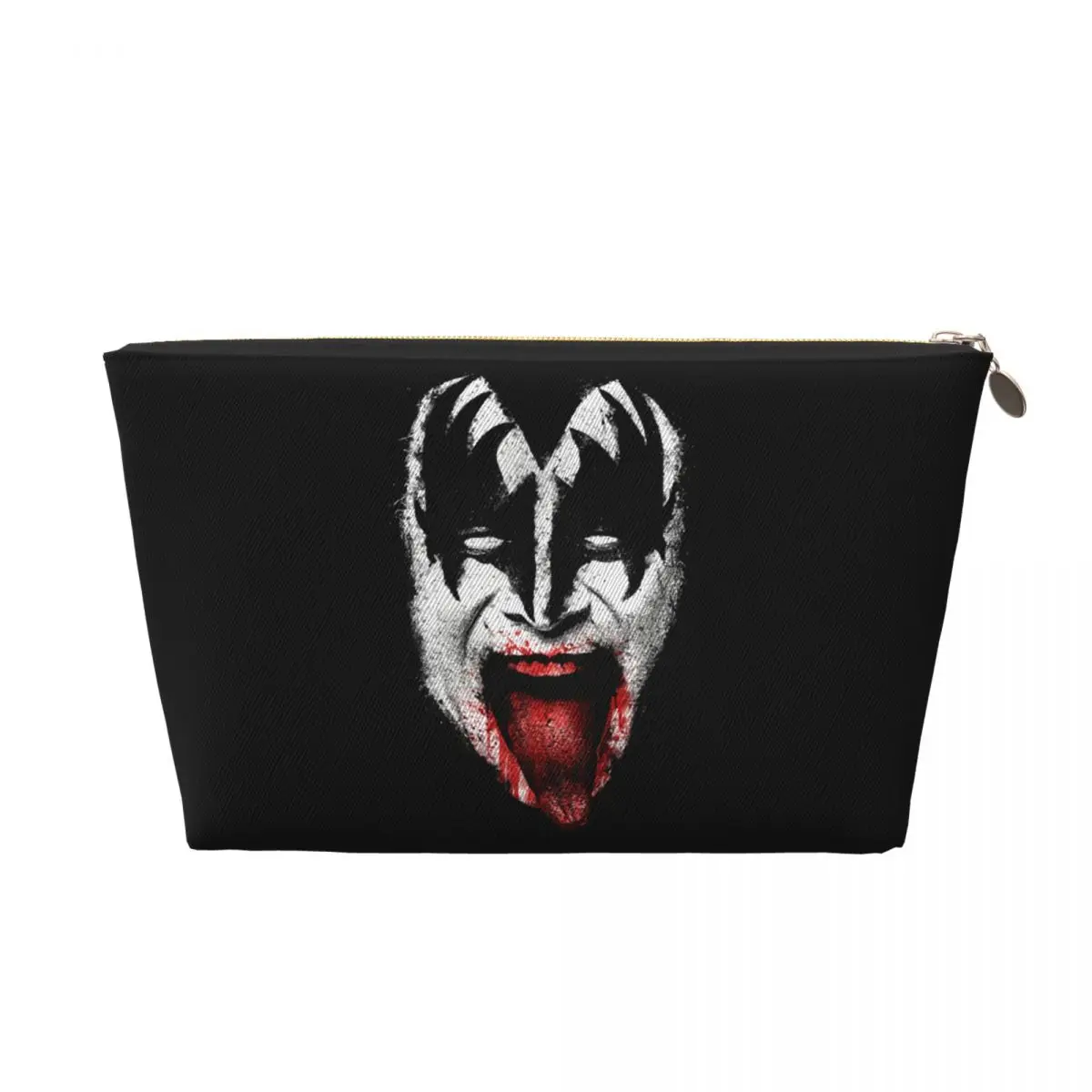 Custom Kiss Rock Metal Band Travel Toiletry Bag for Women Cosmetic Makeup Bag Beauty Storage Dopp Kit