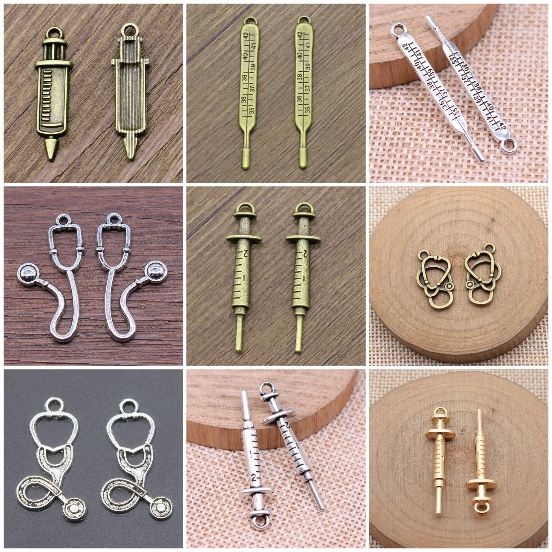 Zinc Alloy Medical Hospital Doctor Figure Charms Pendant For Earring Keychain Necklace Making Jewelry Accessories