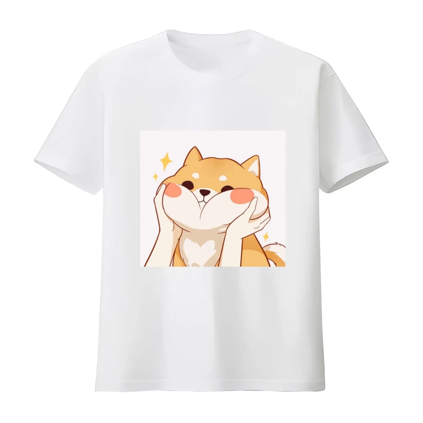 Kawaii Shiba inu T-Shirt Summer Casual Cotton Tee Oversized Streetwear Tops Vintage Graphic Print Loose Fit Short Sleeve