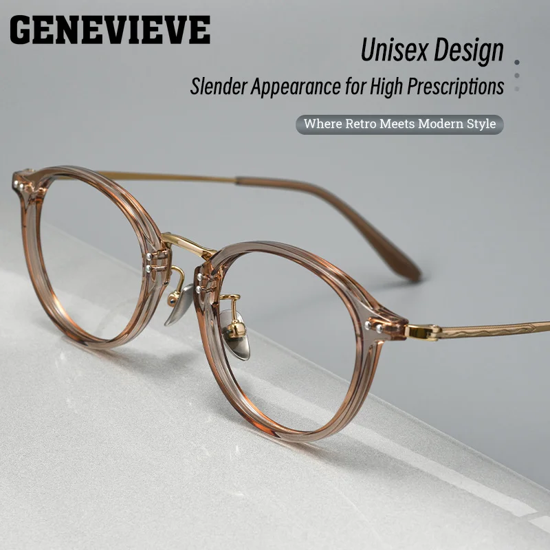 GENEVIEVE Vintage Small Frame Polarized Sunglasses for Women Photochromic Blue Light Blocking Customizable with Prescription
