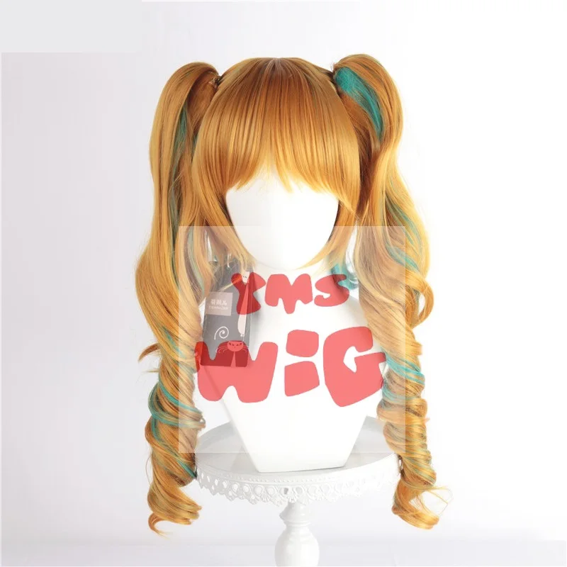 New Arrival Japanese Anime Kiznaiver NIYAMA NICO Cosplay Wig Gold Brown Green Highlight Hair Wig Anime Cos Wig