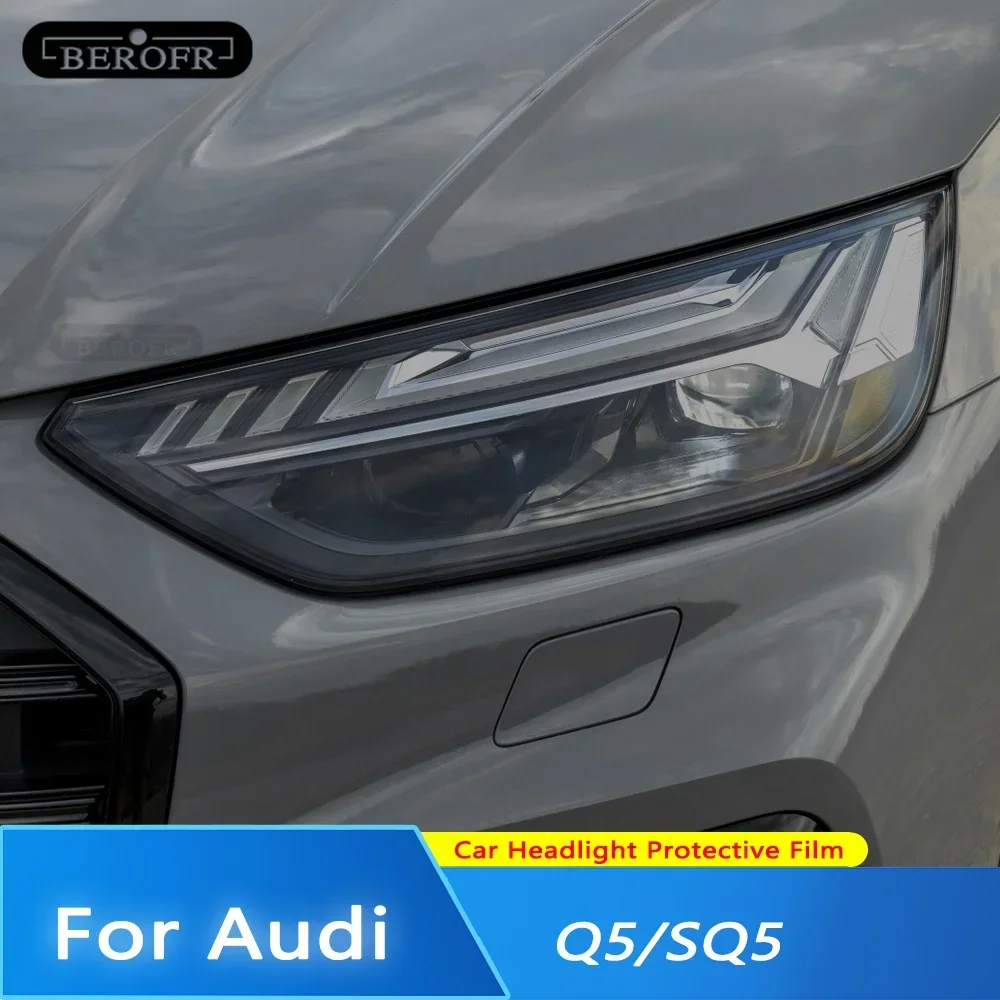 Car Headlight Protective Film Headlamp Taillight Transparent Black TPU Sticker Precut For Audi Q5 SQ5 Quattro Facelift 2021 2022
