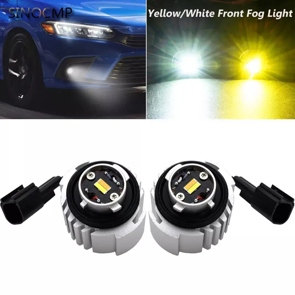 

1Pair Yellow/White L1B LED Front Fog Light Bulbs For Honda Civic Accord Ridgeline CR-V Car Parts Fog Lights Daytime Lights