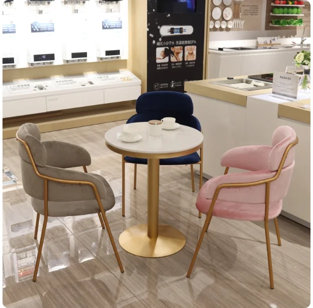 

Luxury-inspired dining set with minimalist marble finish Perfect for milk tea dessert shops, cafes, and casual reception/meeting