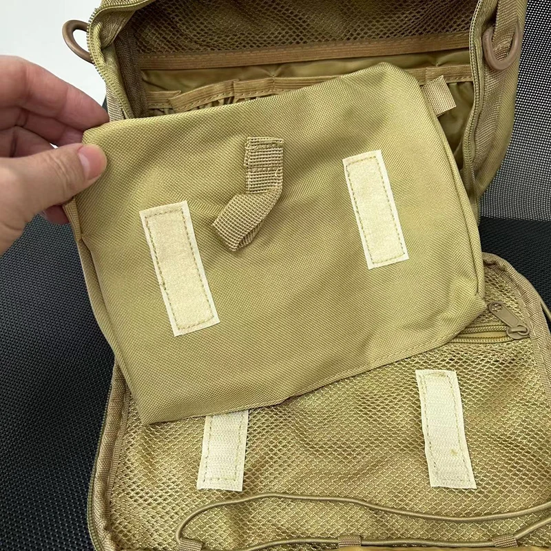 Tragbare Herren-Toilettentasche aus Oxford-Gewebe, Khaki, Reise-Organizer mit mehreren Taschen, hängende Waschtasche für Outdoor-Aktivitäten, Angeln und Kurzreisen – Detail 9