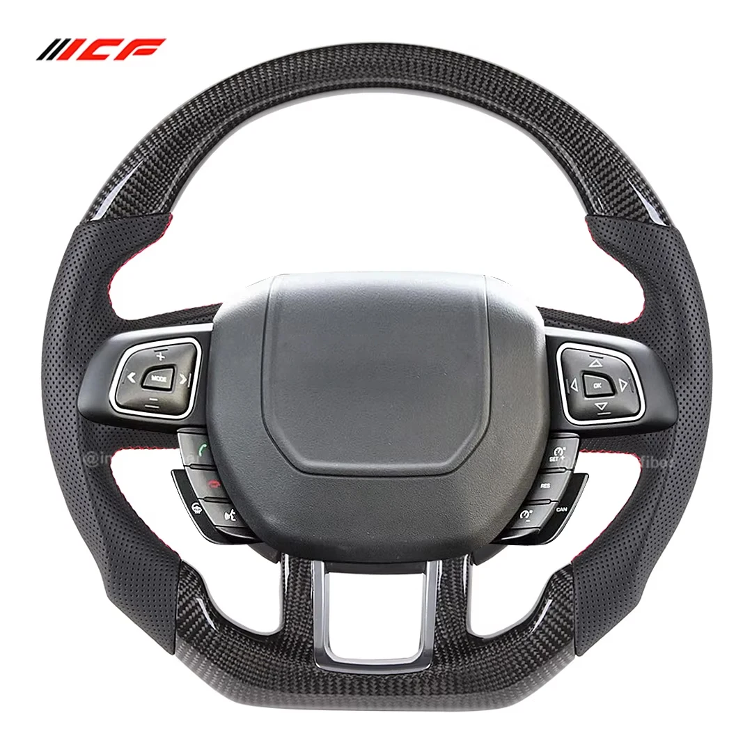 ICF 100% Carbon Fiber Steering Wheel leather Perforated for Land Rover Discovery Evoque SVR Velar Defender