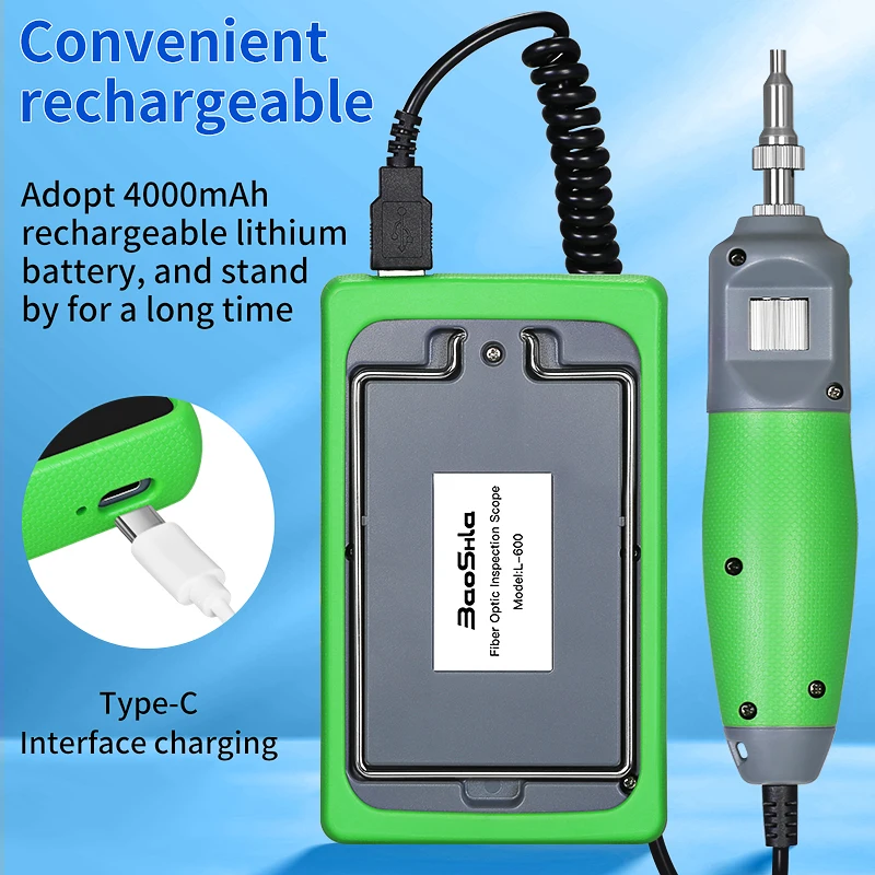 L-600 الألياف نهاية كاشف الوجه SC FC ST LC واجهات 400X مجهر الألياف البصرية 5 بوصة شاشة عرض الألياف أداة فحص #6