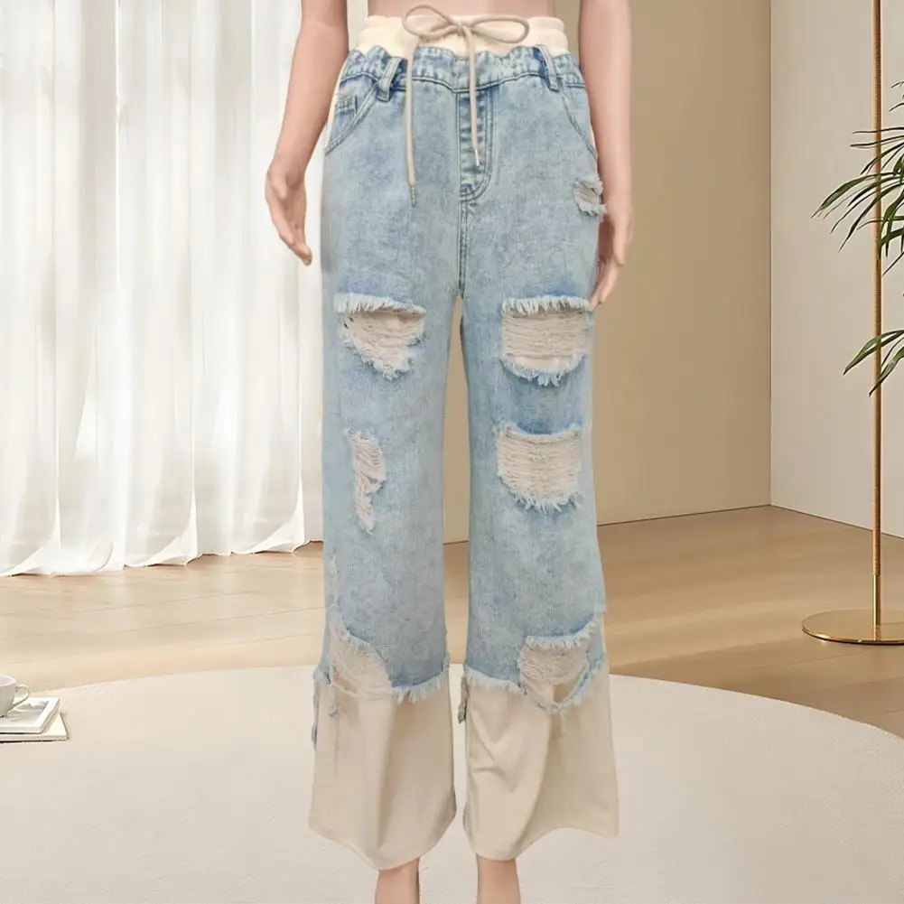 Женские повседневные брюки. Стильные женские повседневные брюки с эластичной резинкой на талии и карманами на шнурке. Длинные летние брюки для женщин.