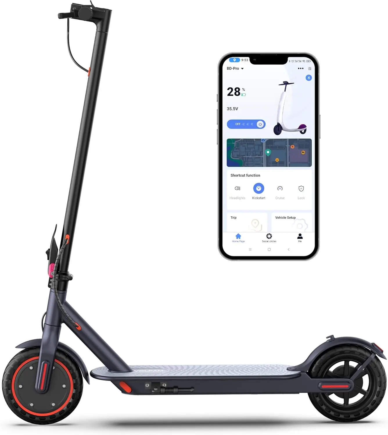 Scooter Adults - Max 19Miles Range & 19MPH Speed E-Scooter, Powerful 350W Scooter, Folding Scooters with 8.5