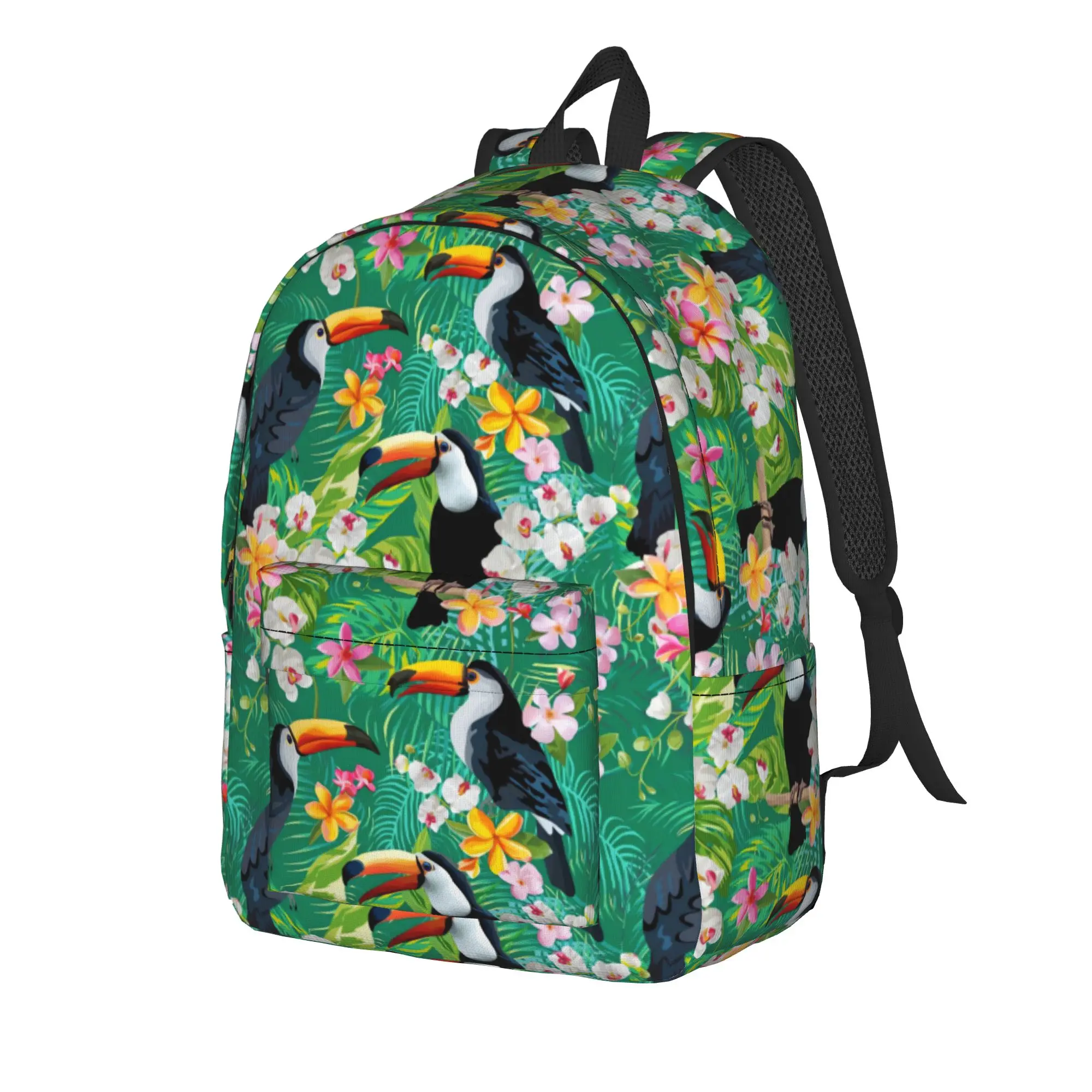 Tropical Toucan Amp Floral    Backpack  Travel Backpacks Female Kawaii School Bags Colorful Large Rucksack