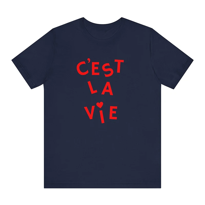 C\'est La Vie Paris T-Shirt Women Cotton High Quality Graphic Tee Summer Fashion Short Sleeve French T-shirt Harajuku Vintage Top