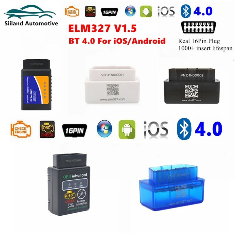 

ELM327 V1.5 Супер Мини OBD2 Диагностический интерфейс Bluetooth 4,0 для IOS/Android ELM 327 считыватель кодов инструмент поддержка мультибрендового автомобиля