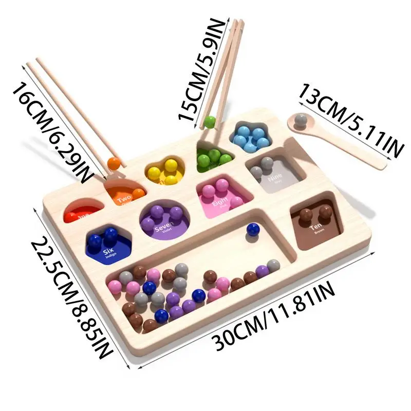 Tablero de clasificación de colores y números, juguete a juego de colores de madera, tablero de conteo, rompecabezas, clasificación de cuentas, juguete para aprender juegos de matemáticas finos