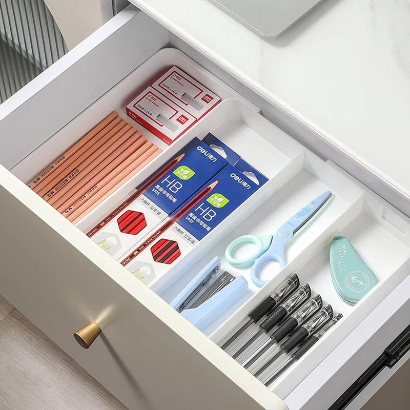 【HOT】Kitchen Drawer Tableware Organization Frame Adjustable Cooking Tableware Tray Plastic Tableware Chopsticks Rack