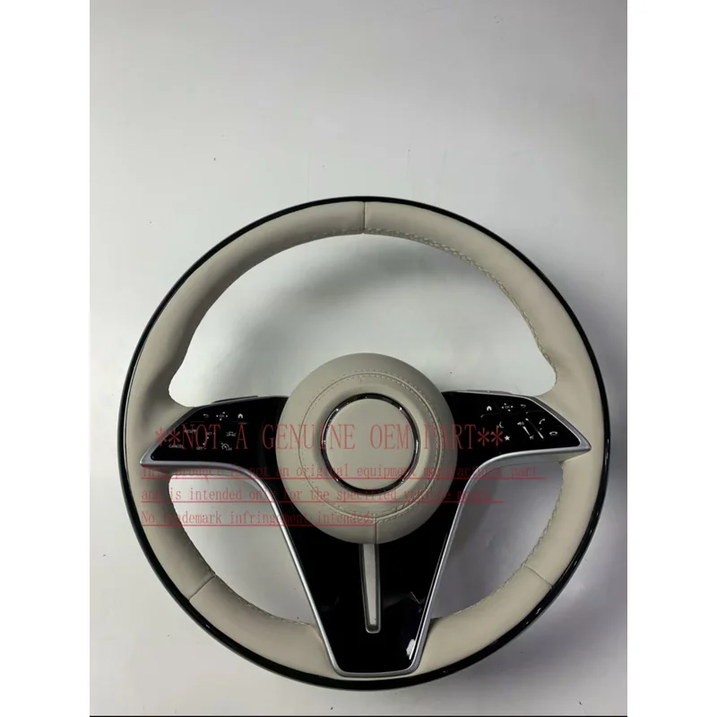 For Mercedes Benz E S C G Class W204 W212 W211 W213 Led Sports Style Leather Steering Wheel Compatible GLC Model Horn Cover Horn