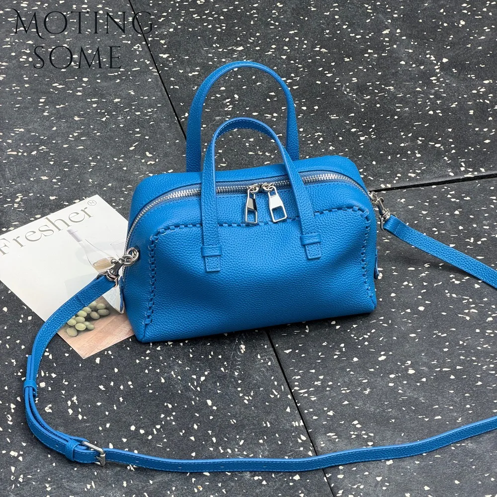 

MOTINGSOME Natural Soft Genuine Leather Satchel Bag Woman Shoulder Messenger Purse Small Handbag Mini Tote Summer New in 2026