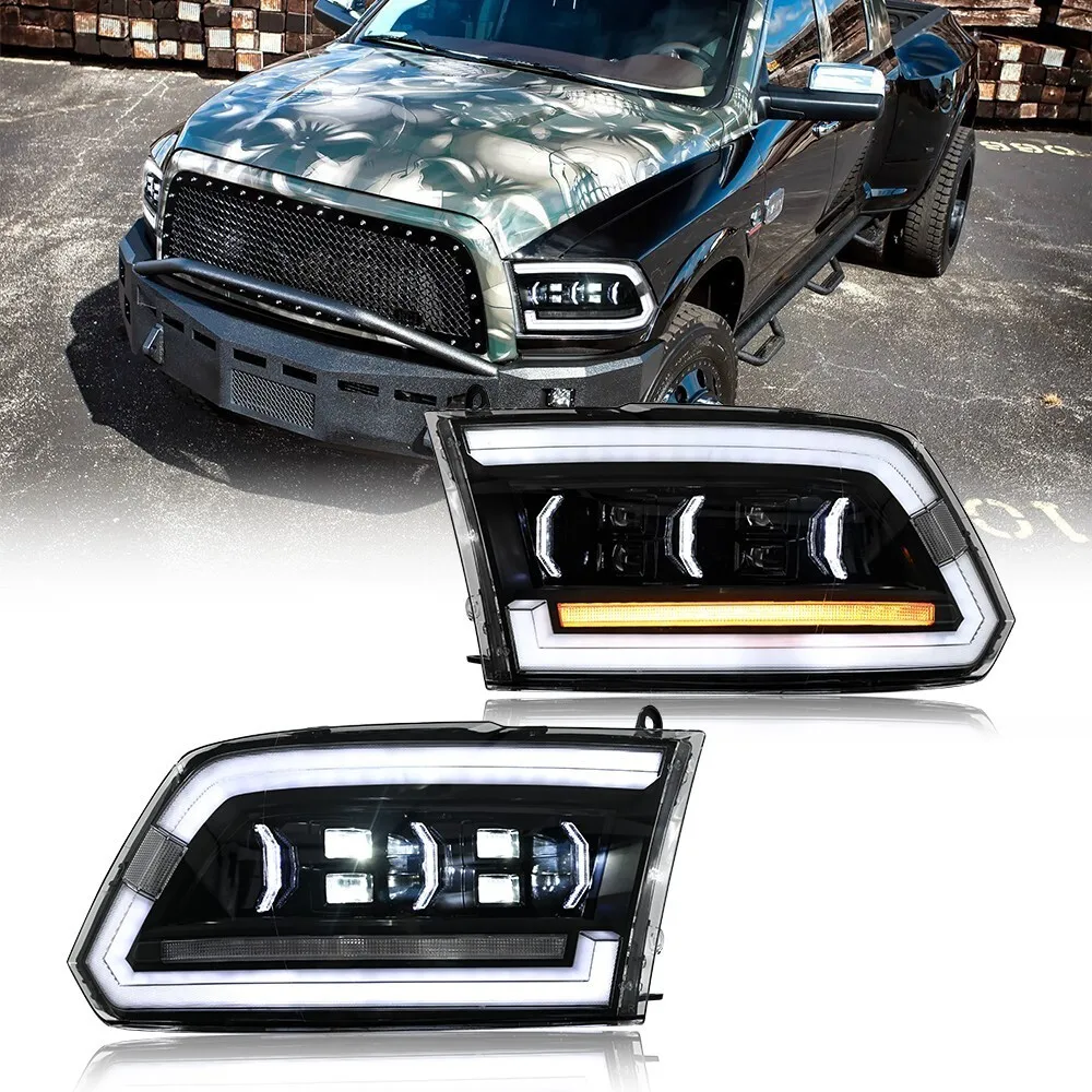 

2x Full LED Headlights Assembly For 2009-2018 Dodge RAM 1500 2500 3500 Start up Animation