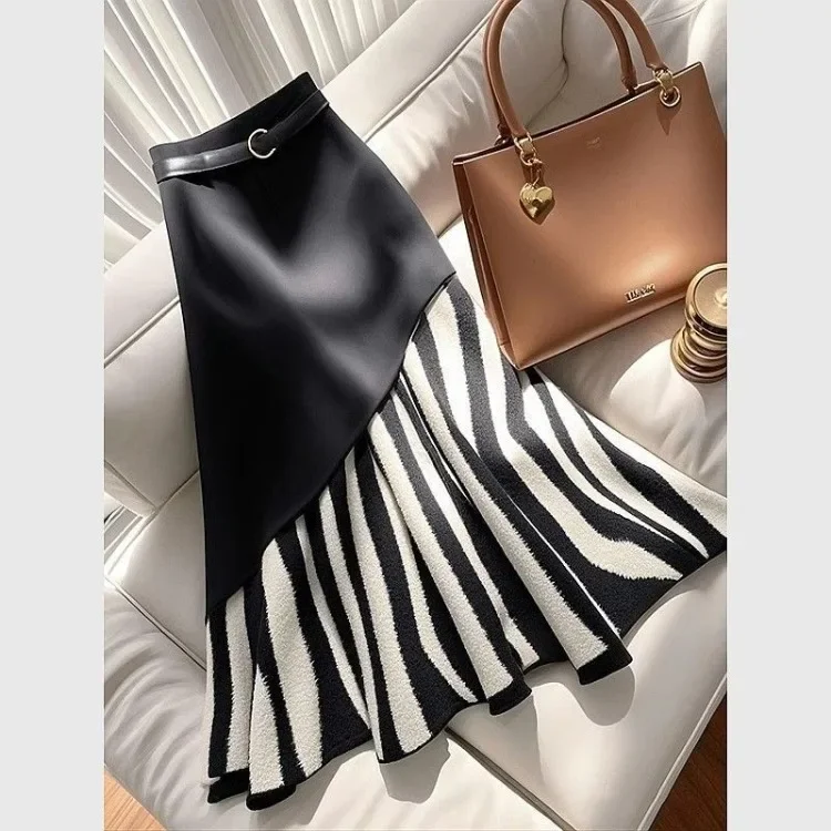 2026 Early Spring New Oversize Skirts Y2k High Waist Bodycon Skirt For Women Mid-length Ruched Korean Fashion Clothing