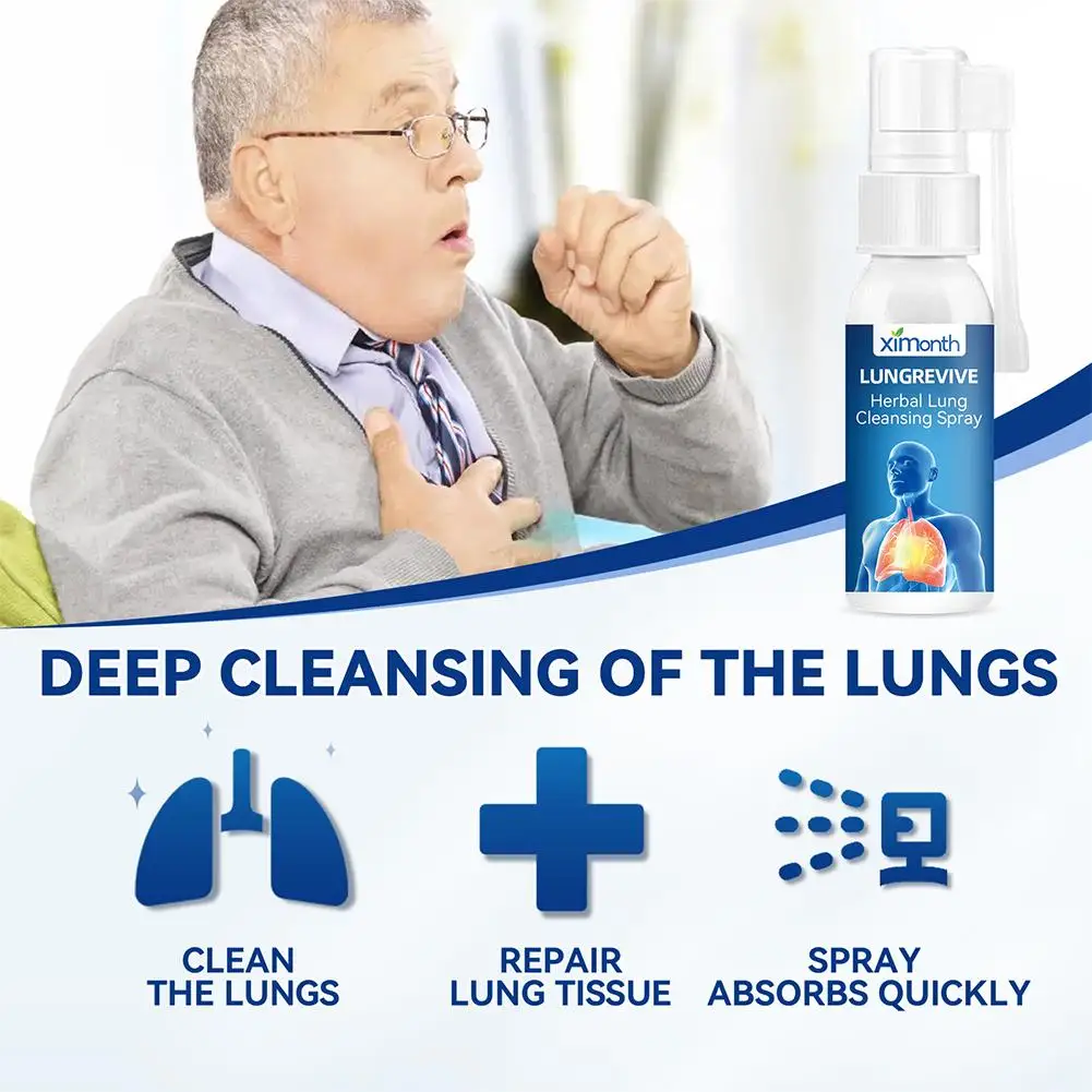 Herbal Lung Cleansing Spray Breath Detox Relieve Breathing Treatment Difficulties Throat Itchy Of Inflammatio Coughing C2W7