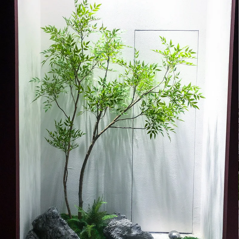 Large artificial tree Nantian bamboo green plant home tree indoor and outdoor dry landscape landscaping decorative