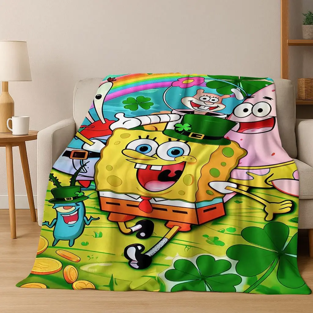 الكرتون S-سبونجبوب سكوير باتريك ستار الفانيلا بطانية لينة رمي بطانية للسرير غرفة نوم غرفة المعيشة السفر نزهة هدية #5
