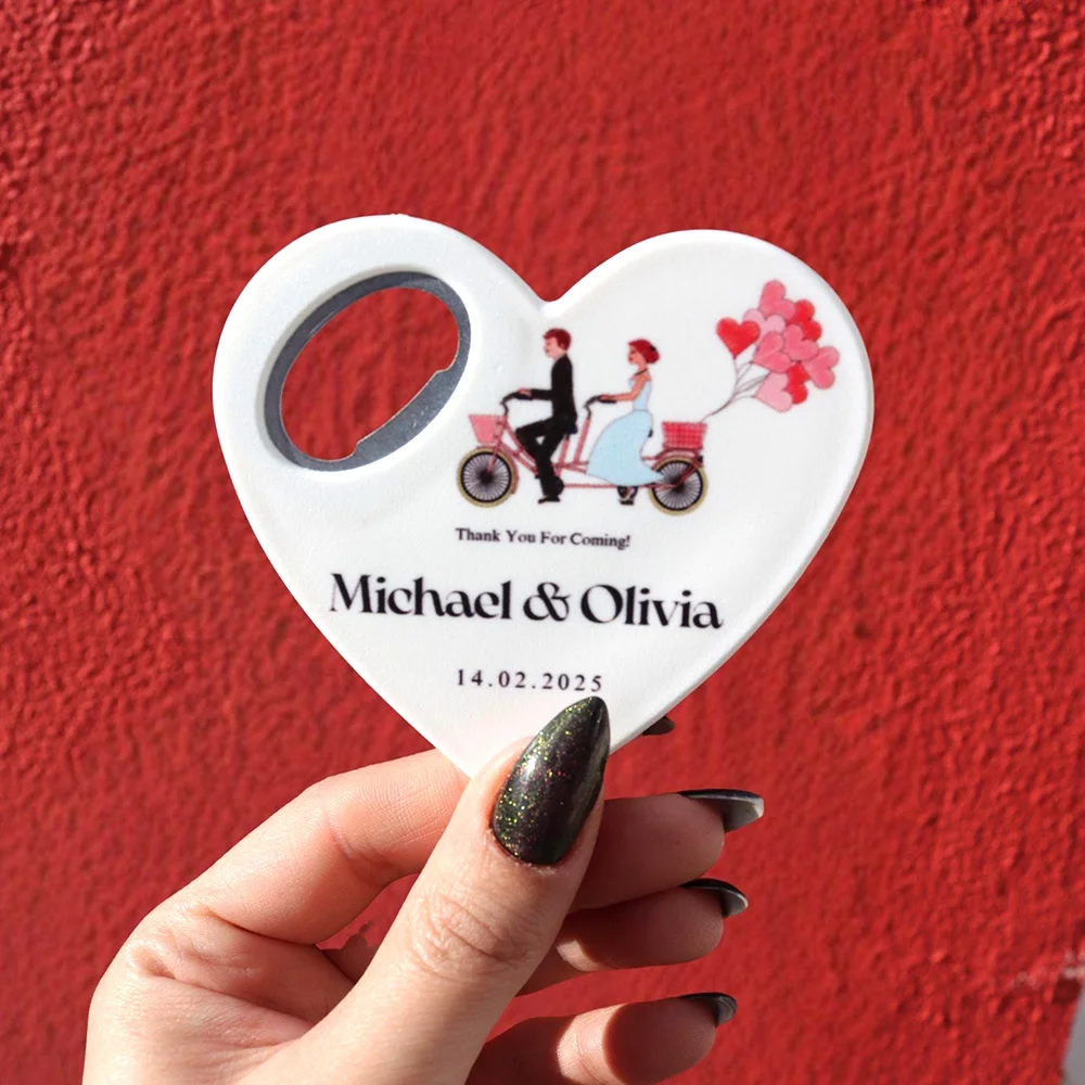 Gepersonaliseerde magneet flesopeners huwelijksgeschenken 10-100 stuks flesopener bruids douche feestartikelen dank u gunsten voor gasten