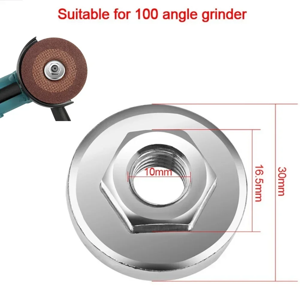 Porca de moedor de ângulo, substituição, placa de pressão de metal, mandril m10, placa de travamento, braçadeira rápida, acessório de ferramentas