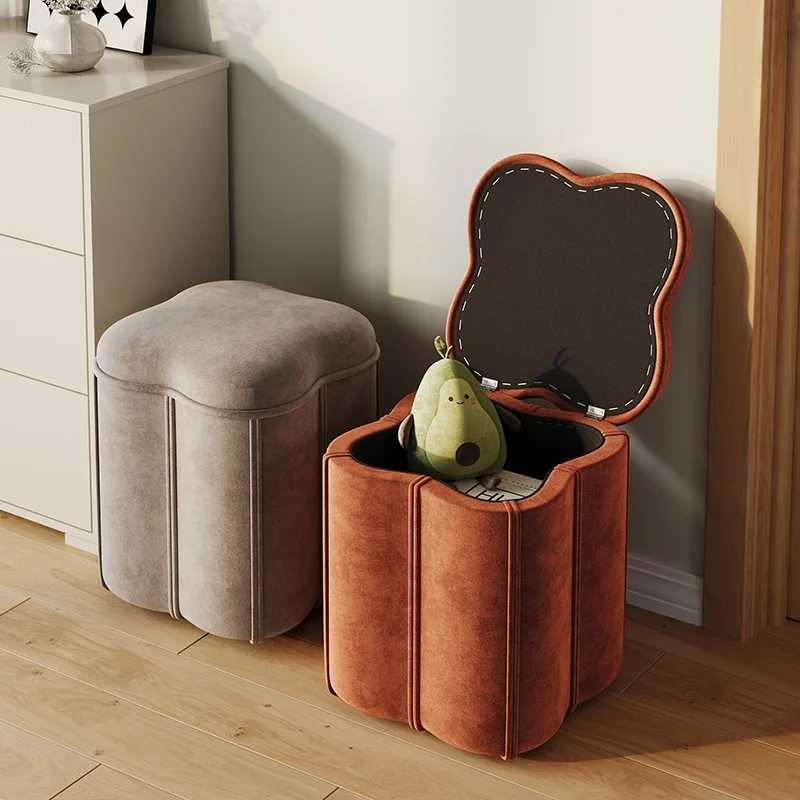 Shoe Changing Stool Home Entry Shoe Wearing Storage Small Stool Simple Solid Wood Living Room Sofa Footrest Bedroom Furniture