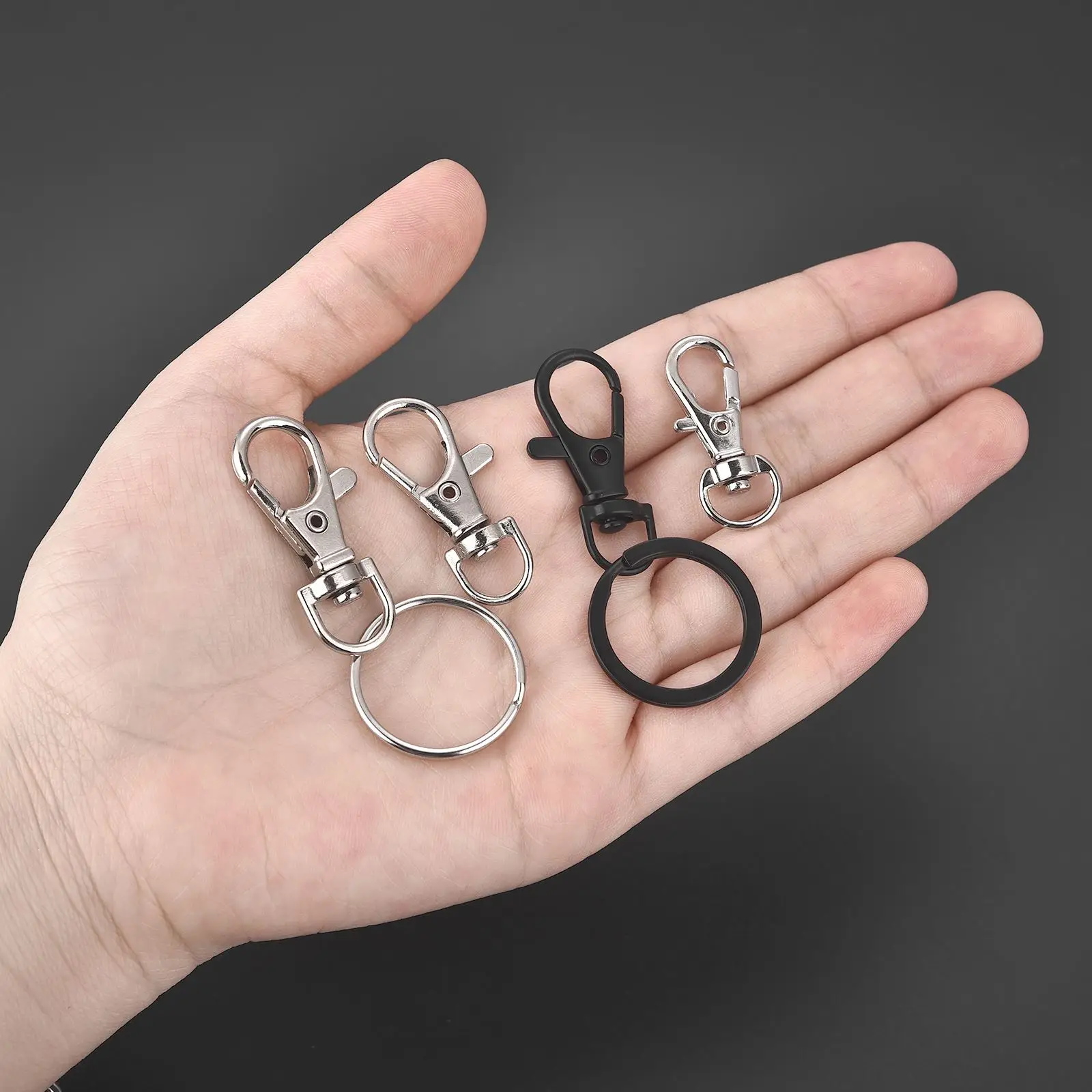 

10/30 комплектов, разделенный брелок для ключей, поворотная застежка-лобстер с разъемами для ключей для сумки, ремень, цепочки для собак, аксессуары для изготовления ювелирных изделий своими руками