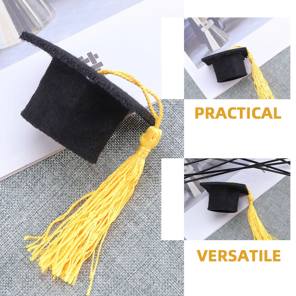 

12 Pcs Mini Doctor Hat Decoration Baby 2024 Graduation Caps Non-woven Fabric for Topper