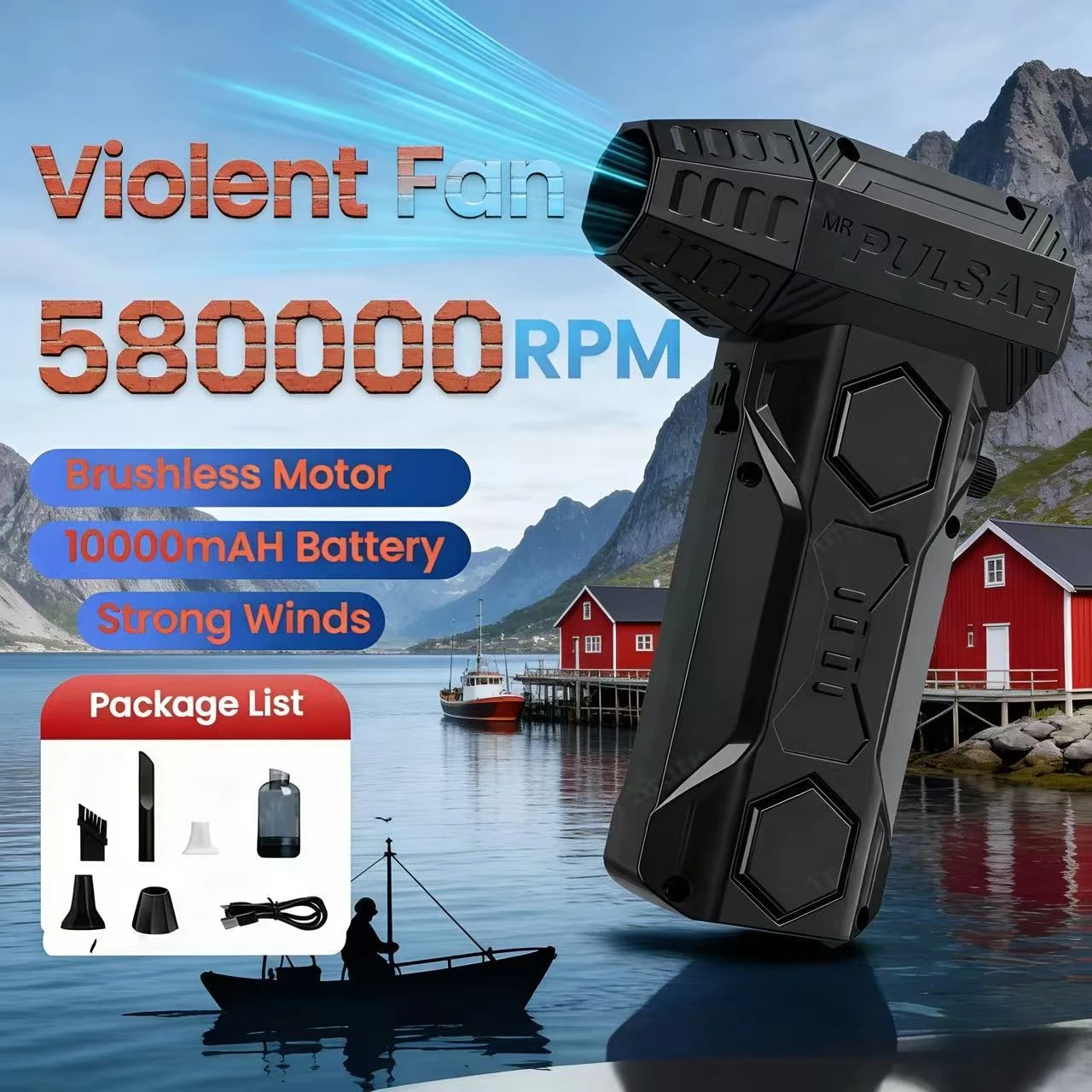 

X11Pro Turbo Jet Blower 650000 об/мин Мощный воздуходувка для автомобиля 10000 мАч Мини-воздушный вентилятор Turbo с комплектом пылесоса Бесщеточный двигатель Air Up