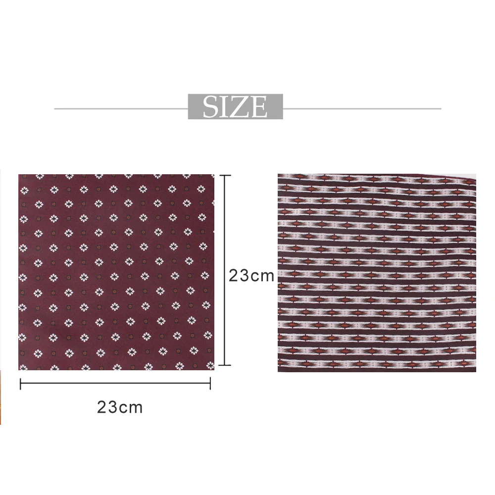 Wine Red Pocket Square For Men Women Striped Chest Towel Wedding Hanky Gentlemen Hankies Men\'s Suits Handkerchief Pocket Towel