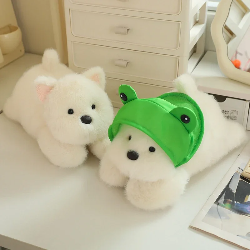 Creative Green Hat Puppy Doll Soft Huffing Dog Repairing Girl Heart Gift Cute Plush Sleeping Pillow Birthday Gift