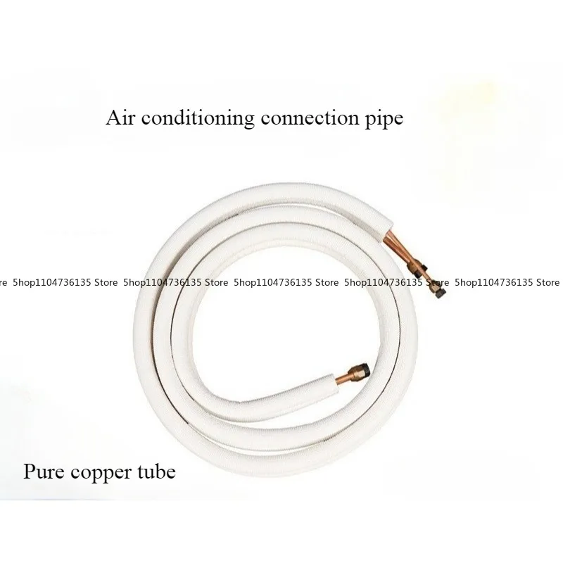 Special All-copper Pipe for Air Conditioner Connecting Pipe 1/4 + 3/8 White Embossed Insulation Pipe 2 Meters
