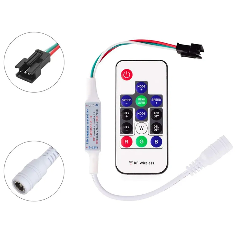 14-Key RF Remote Control 14-Key RGB Wireless Remote Control Mini RF LED Controller DC 5V-24V WS2812 WS2811