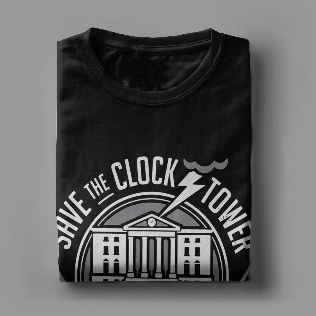 Save The Clock Tower Back To The Future Men T Shirts Funny Tees Short Sleeve Round Neck T-Shirts Pure Cotton Summer Clothes