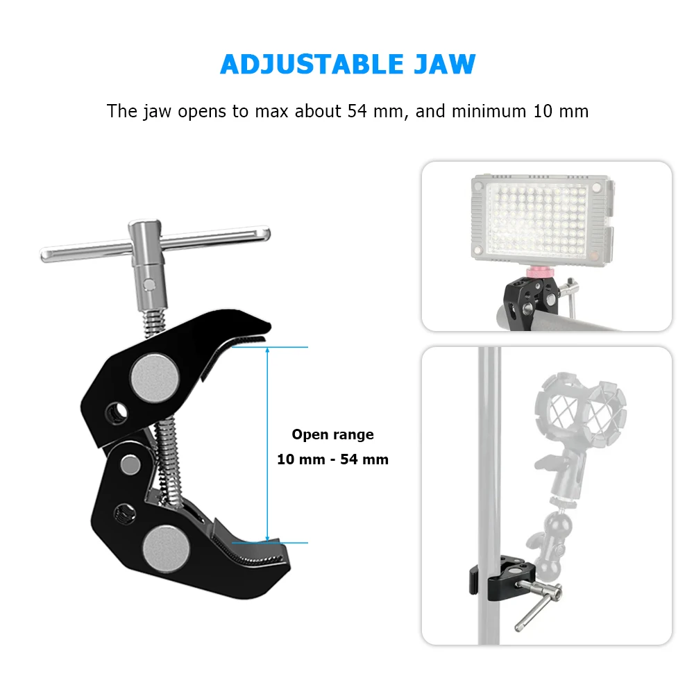 HDRIG Super Clamp Crab Claw Clamp with 1/4